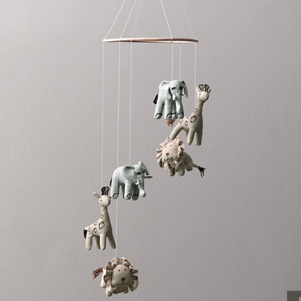 RH Chambray Animal Mobile for Nursery